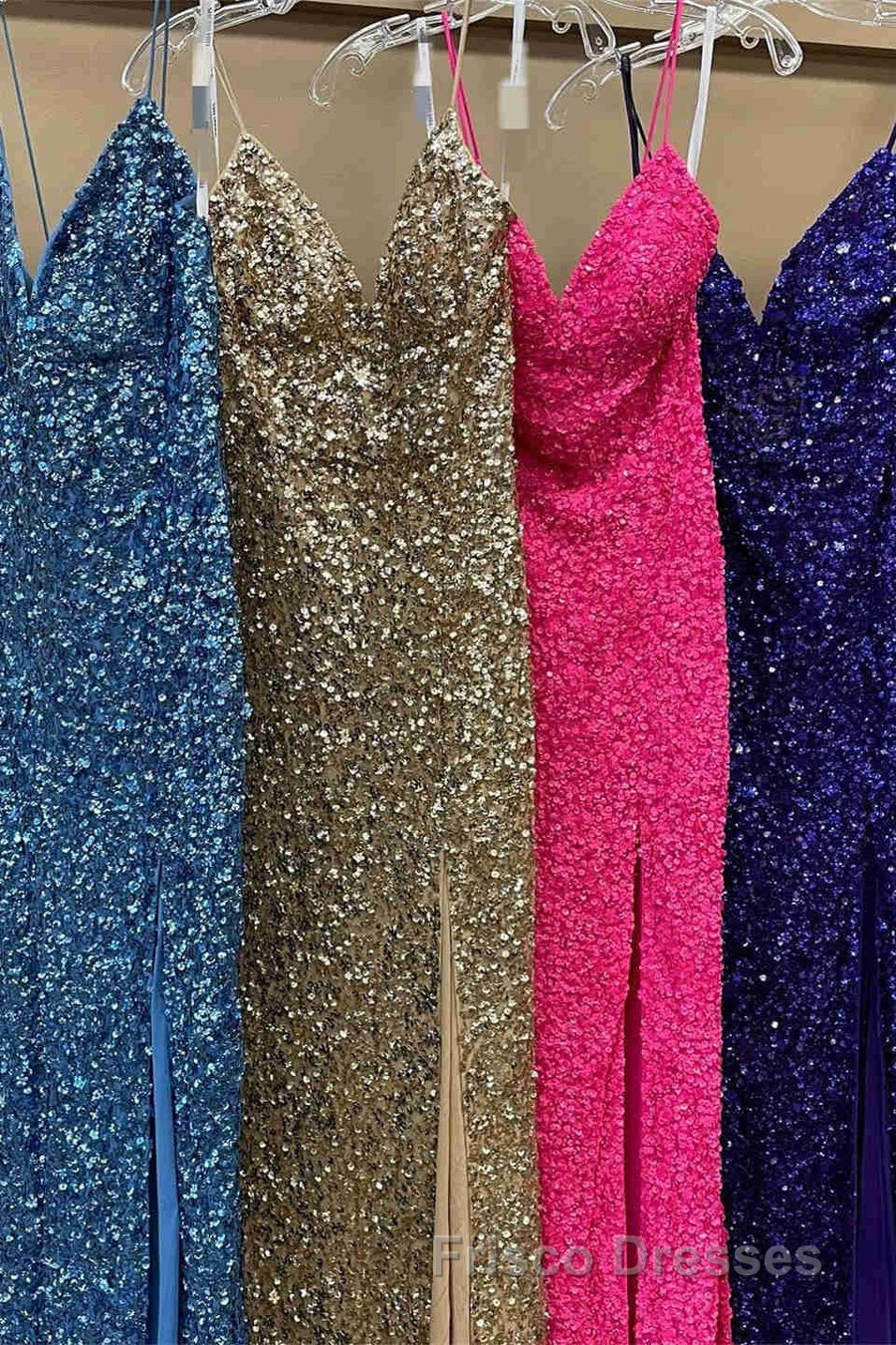 Mermaid Sequins Flattering Long Formal Prom Party Dress With Slit