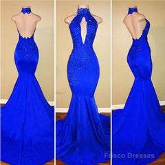 Sexy Mermaid Red High Neck Backless African Open Front Long Prom Dresses
