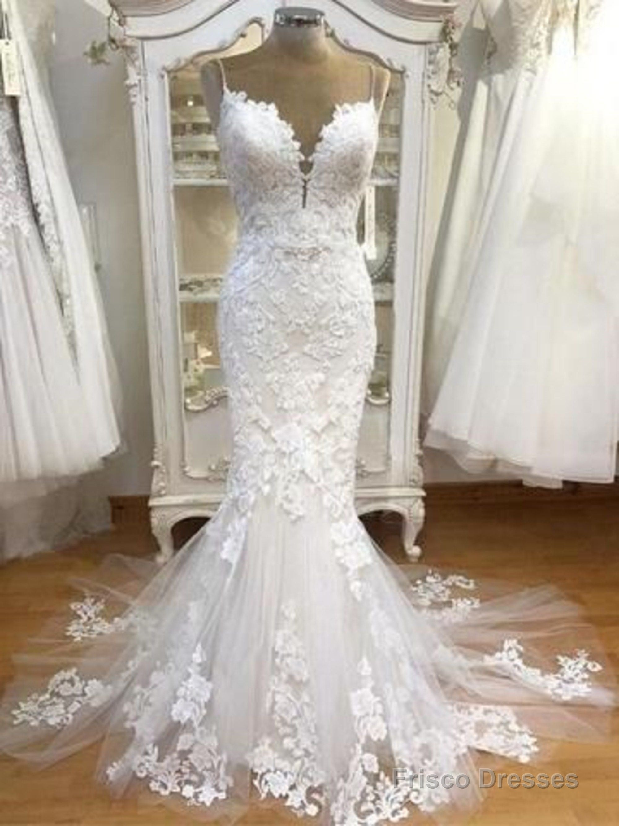 2025 Mermaid Sweetheart Lace Spaghetti Straps Wedding Dresses Main image