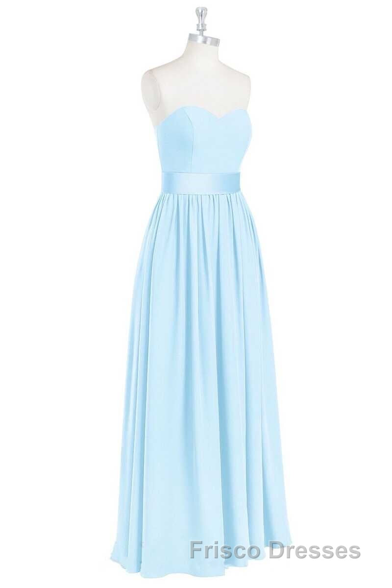 Light Blue Sweetheart A-Line Bridesmaid Dress with Slit Secondary image