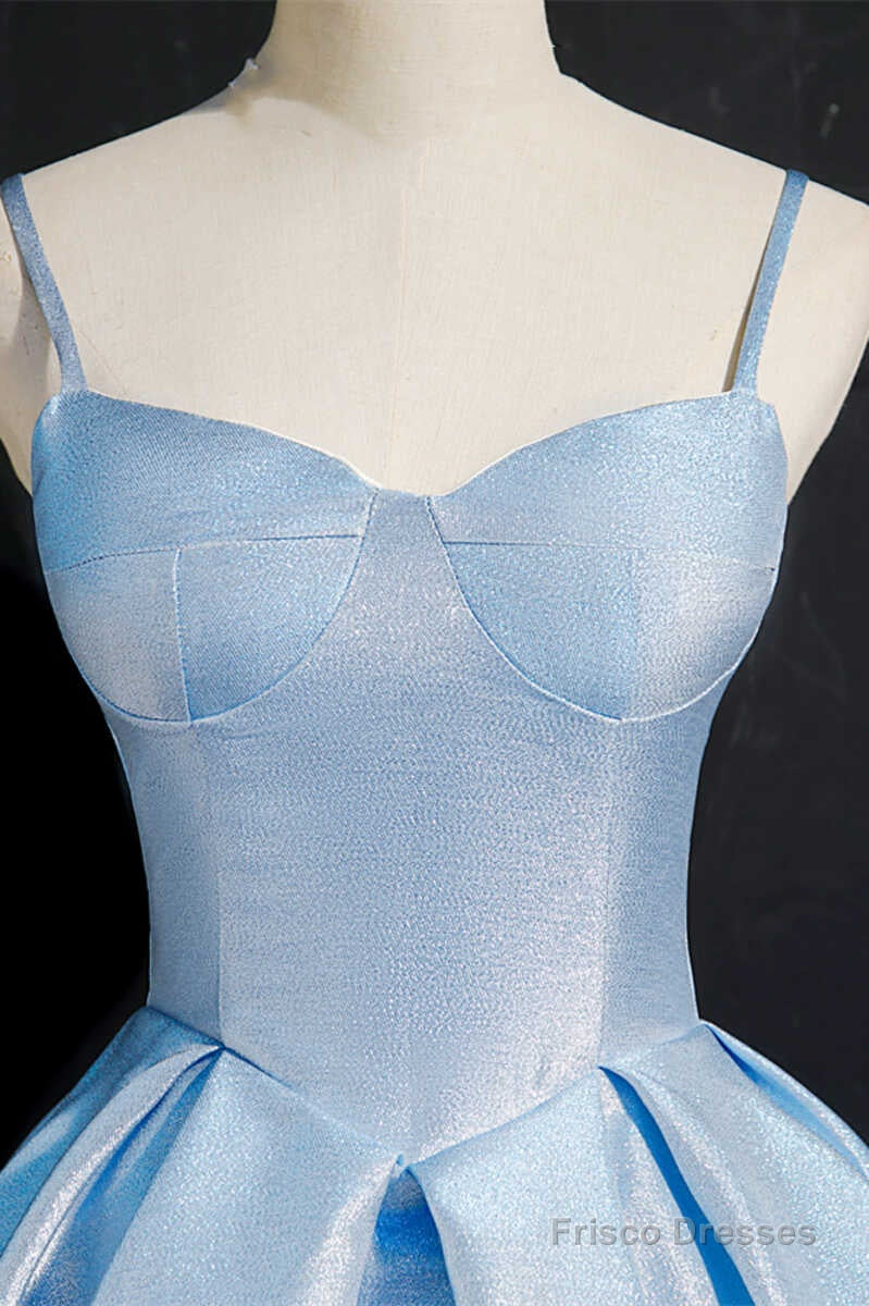 Princess Blue High-Waist A-Line Short Homecoming Dress