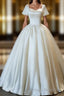 White Sweetheart Satin Long Bridal Dress, White Wedding Dress