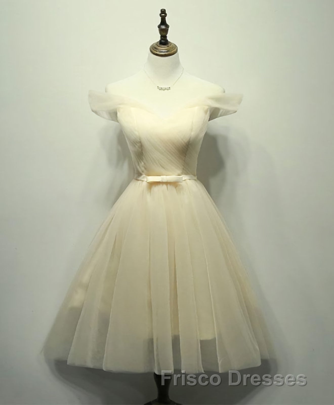 Simple V Neck Tulle Off Shoulder Short Formal Prom Dress, Pink Homecoming Dress
