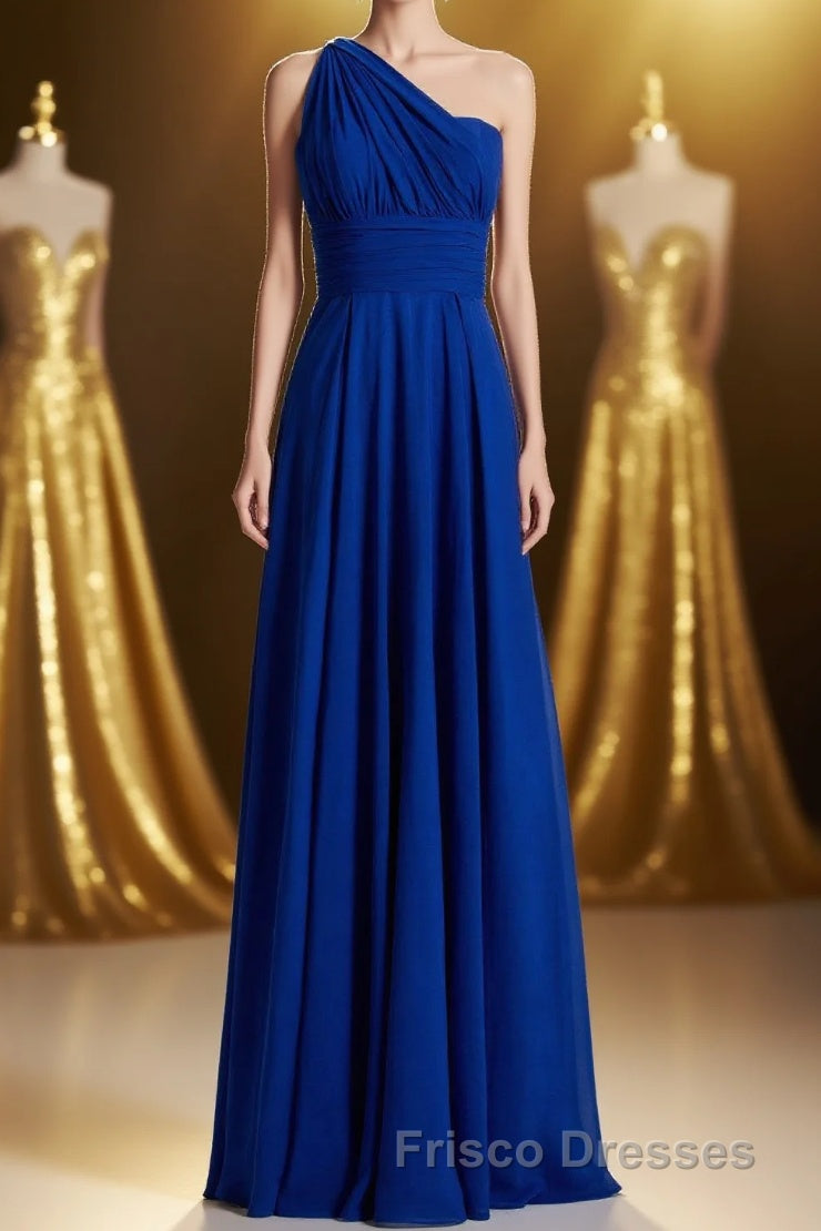 Royal Blue A-line Chiffon Long Convertible Bridesmaid Dress Main image