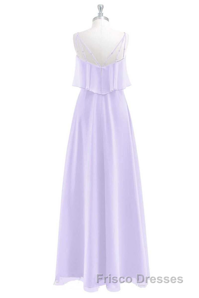 Lavender Chiffon Straps Ruffled A-Line Bridesmaid Dress Secondary image