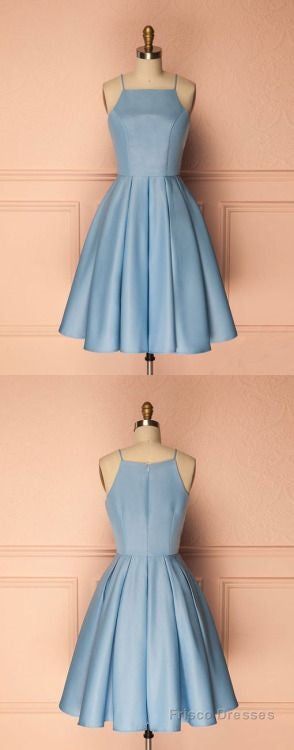 Light Blue Short Knee-Length Bridesmaid DressesProm Dresses Secondary image