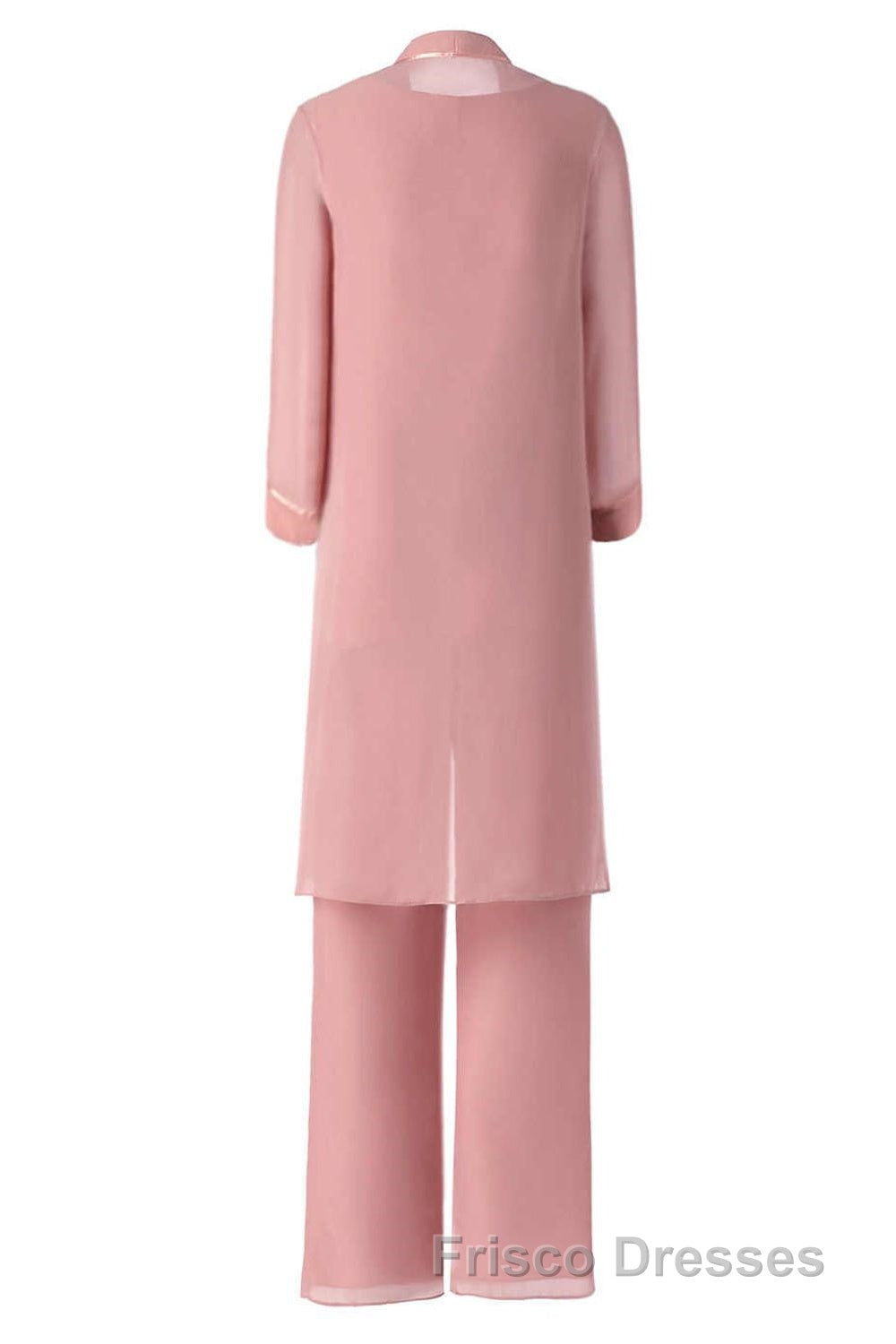 Three-Piece Pink Chiffon Half Sleeve Mother of the Bride Pant Suits Secondary image