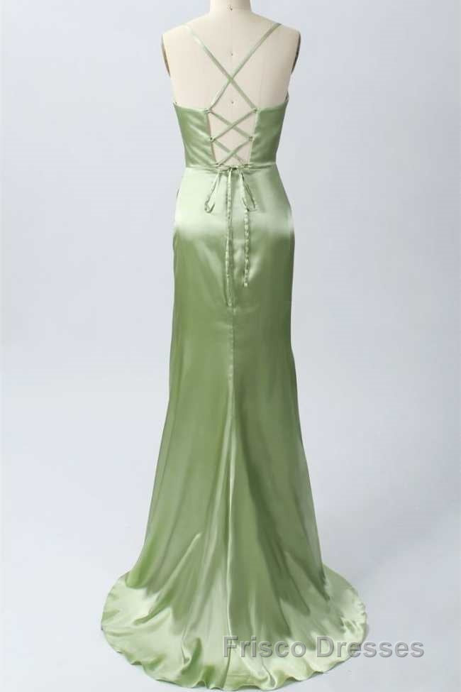 Pink Scoop Neck Lace-Up Back Long Formal Prom Dress with Slit