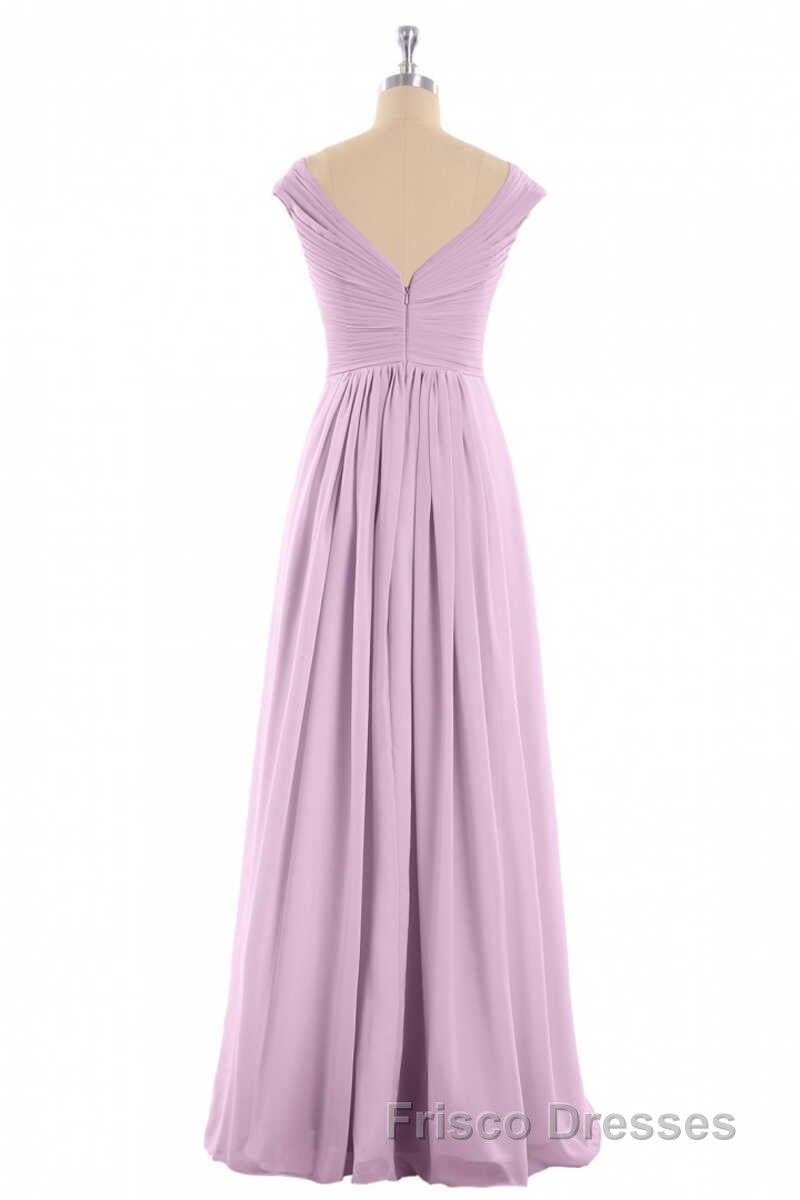 Dusty Purple Chiffon V-Neck Backless A-Line Long Bridesmaid Dress Secondary image