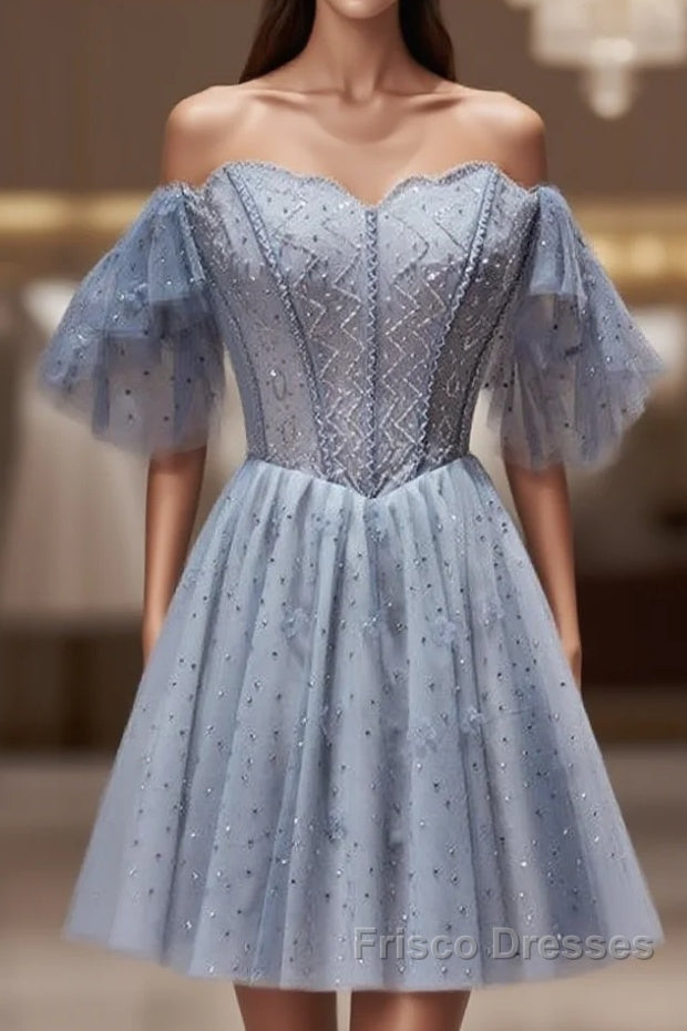 Off The Shoulder Tulle Short Homecoming Dress Main image