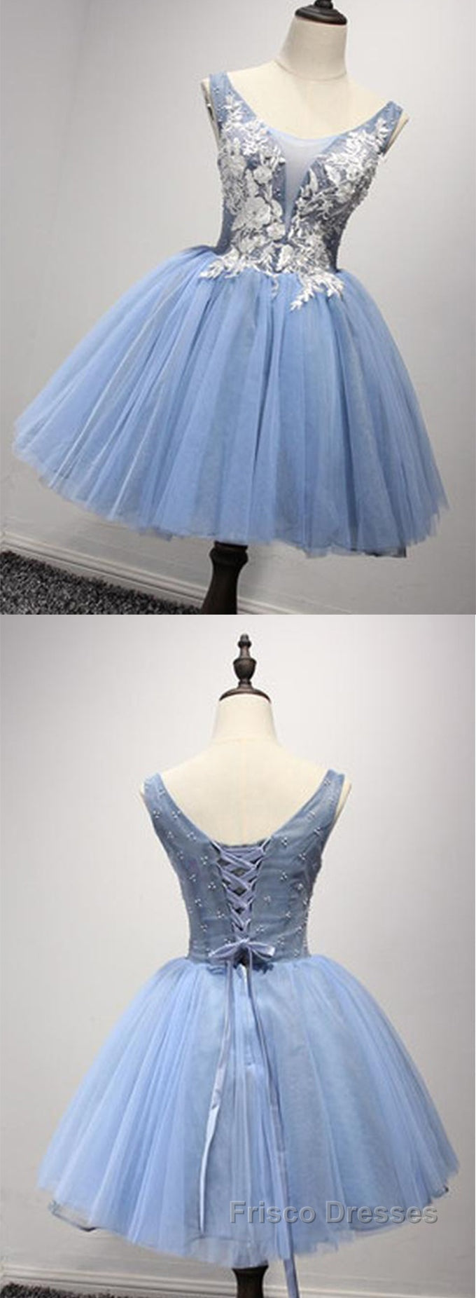 Luxurious A-line Straps Knee Length Short Tulle Homecoming Dress