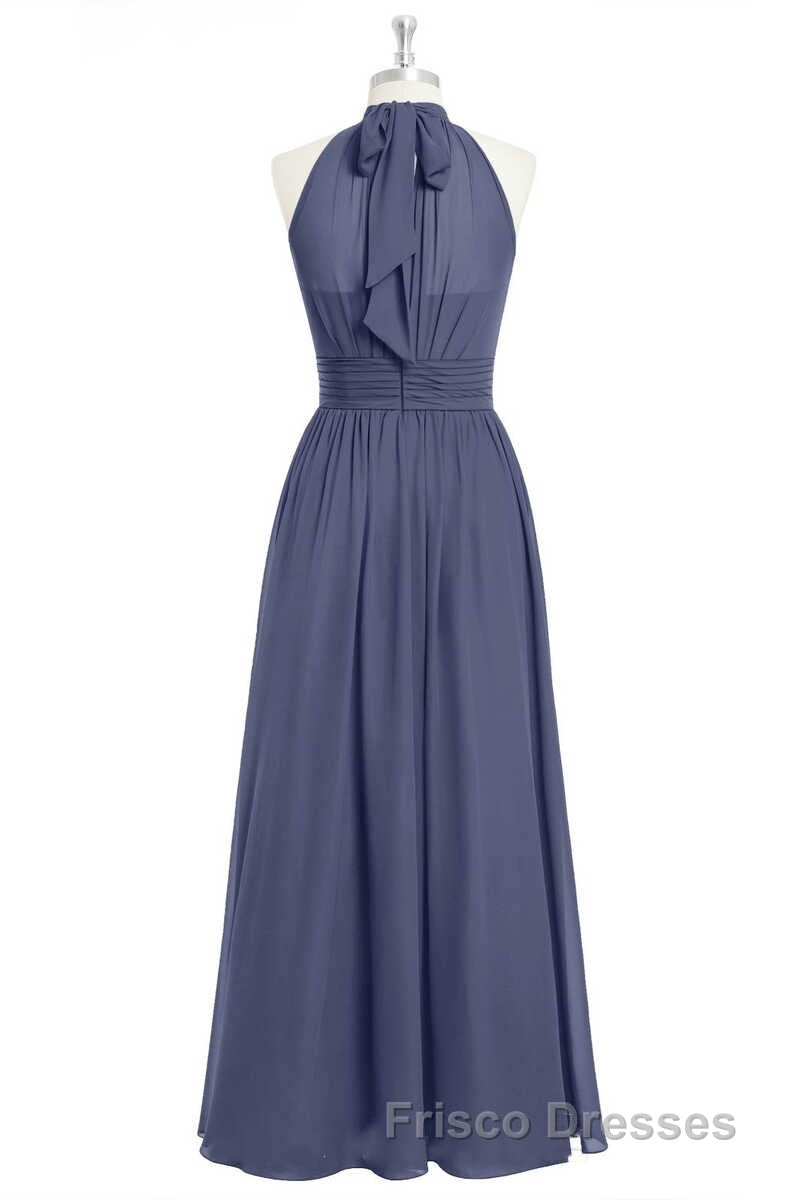 Lavender Chiffon Halter Long Bridesmaid Dress