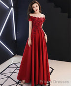 Burgundy Tulle Lace Long Prom Dress Burgundy Tulle Bridesmaid Dress