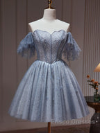 Off The Shoulder Tulle Short Homecoming Dress
