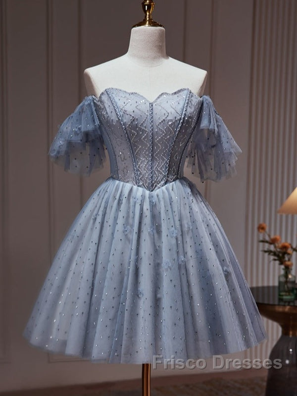 Off The Shoulder Tulle Short Homecoming Dress