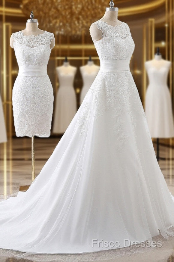 2 In 1 Wedding Dress With Lace Appliques Main image