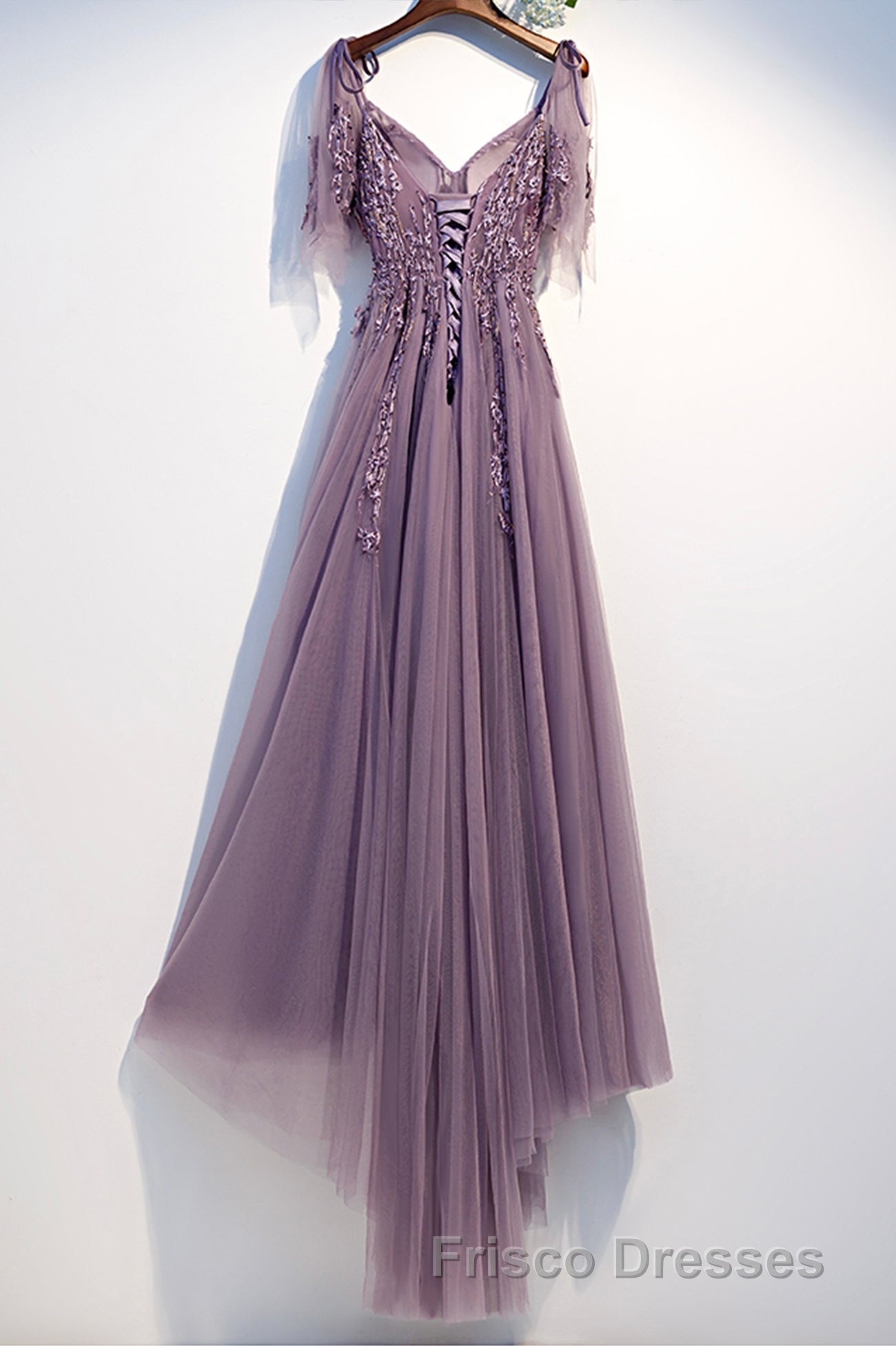 Purple Tulle Lace Long Formal Prom Dress, A-Line Evening Party Dress Secondary image