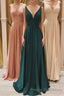 Simple V-Neck Long Formal Prom Dress, A-Line Evening Party Dress