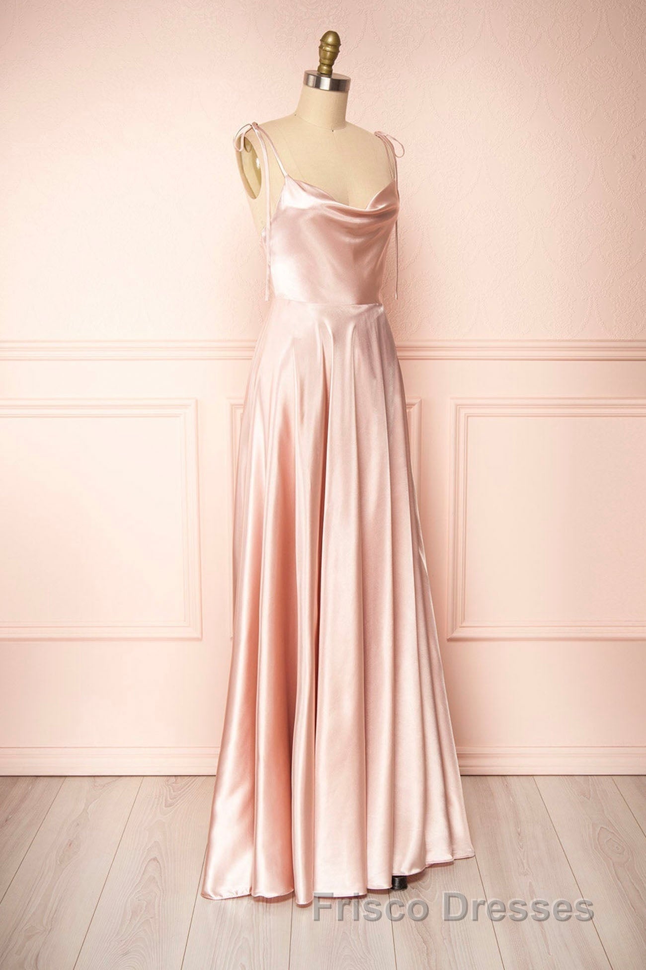 Simple Satin Long Formal Prom Dress, A-Line Formal Prom Evening Dress