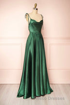 Simple Satin Long Formal Prom Dress, A-Line Formal Prom Evening Dress