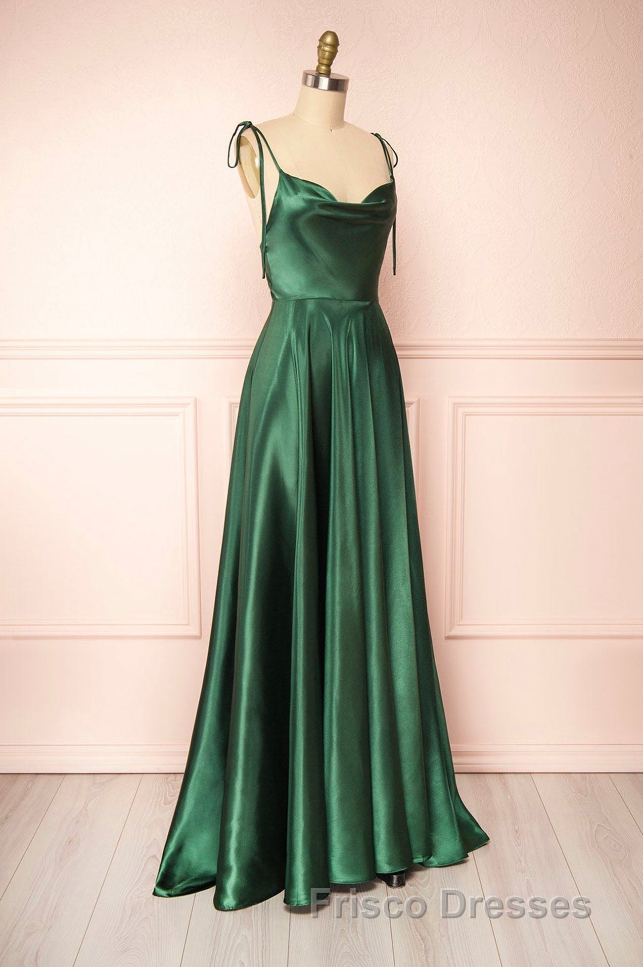 Simple Satin Long Formal Prom Dress, A-Line Formal Prom Evening Dress