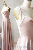 Simple Satin Long Formal Prom Dress, A-Line Evening Party Dress