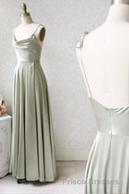 Simple Satin Long Formal Prom Dress, A-Line Evening Party Dress