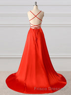 A-Line Formal Prom Dress Side Split Evening Dress
