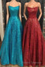 Fantasy Formal Prom Dress, Princess A-line Bateau Sleeveless Sequined Long/Floor-Length Formal Prom Dress