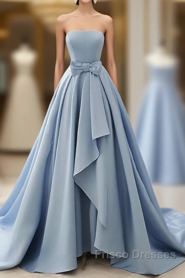 A-Line Strapless Sleek Satin Elegant Party Formal Prom Formal Evening Dress Main image