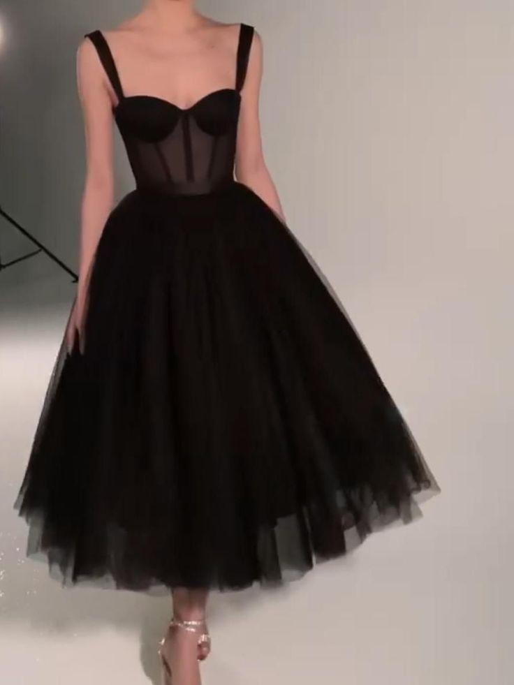 Black Fashion Sweetheart Neck Long Tulle Teen Prom Dress Tulle Formal Dress Evening Gown Graduation Party