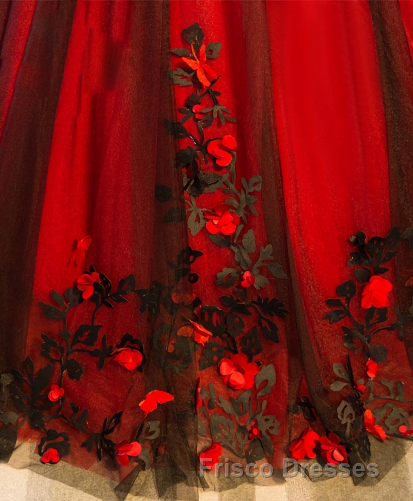Burgundy Round Neck Tulle Lace Applique Long Formal Prom Dress, Burgundy Evening Dress