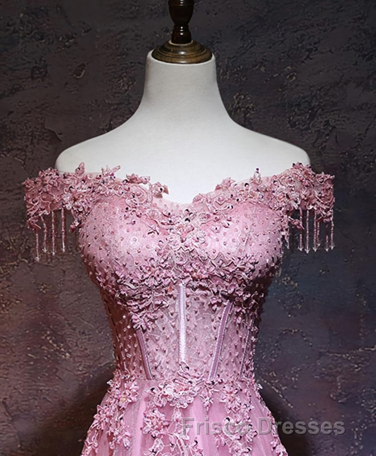 Burgundy Tulle Lace Off Shoulder Long Formal Prom Dress, Burgundy Lace Evening Dress