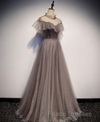 Unique Tulle Long Formal Prom Dress, Tulle Evening Dress