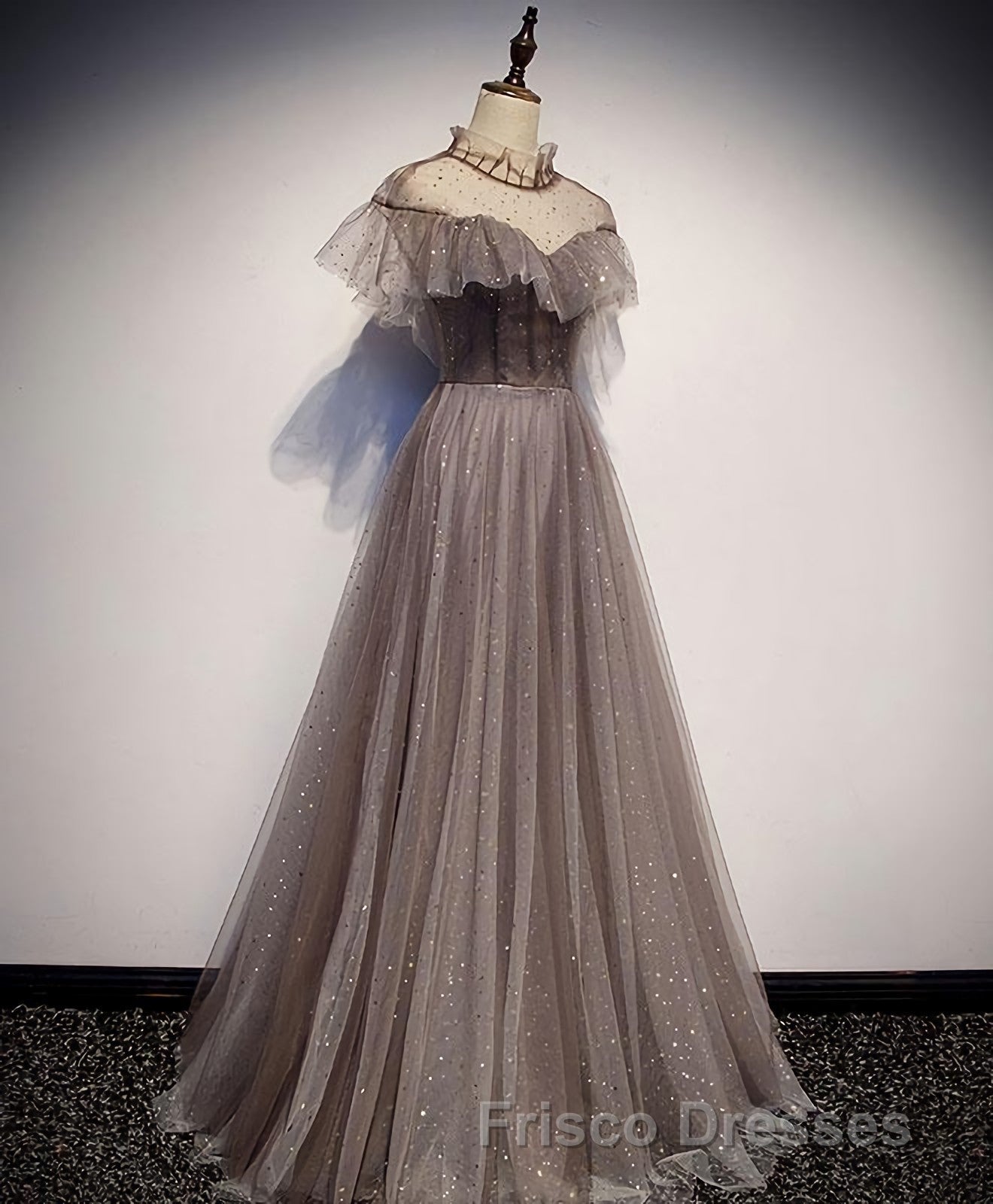 Unique Tulle Long Formal Prom Dress, Tulle Evening Dress