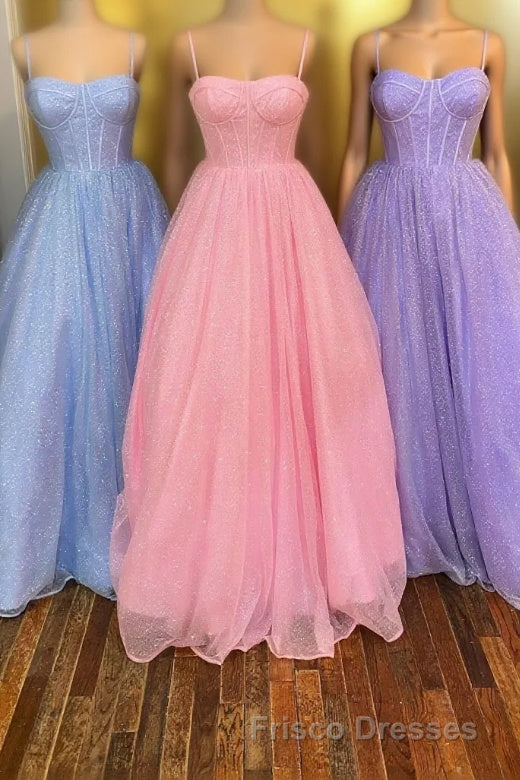Princess Light Blue A-line Straps Long Formal Prom Gown Main image