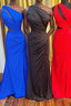One-Shoulder Keyhole Cutout Mermaid Long Formal Prom Dress with Slit