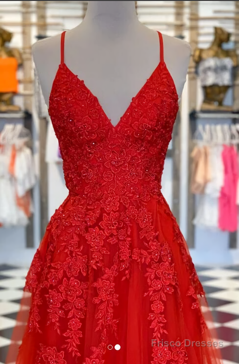 Red Lace Prom Dress, Prom Dresses, Evening Dress Formal Gown Graduation Party Dress, 2693