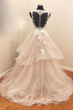 A Line Brush Train Sweetheart Sleeveless Ruffles Appliques Wedding Dress