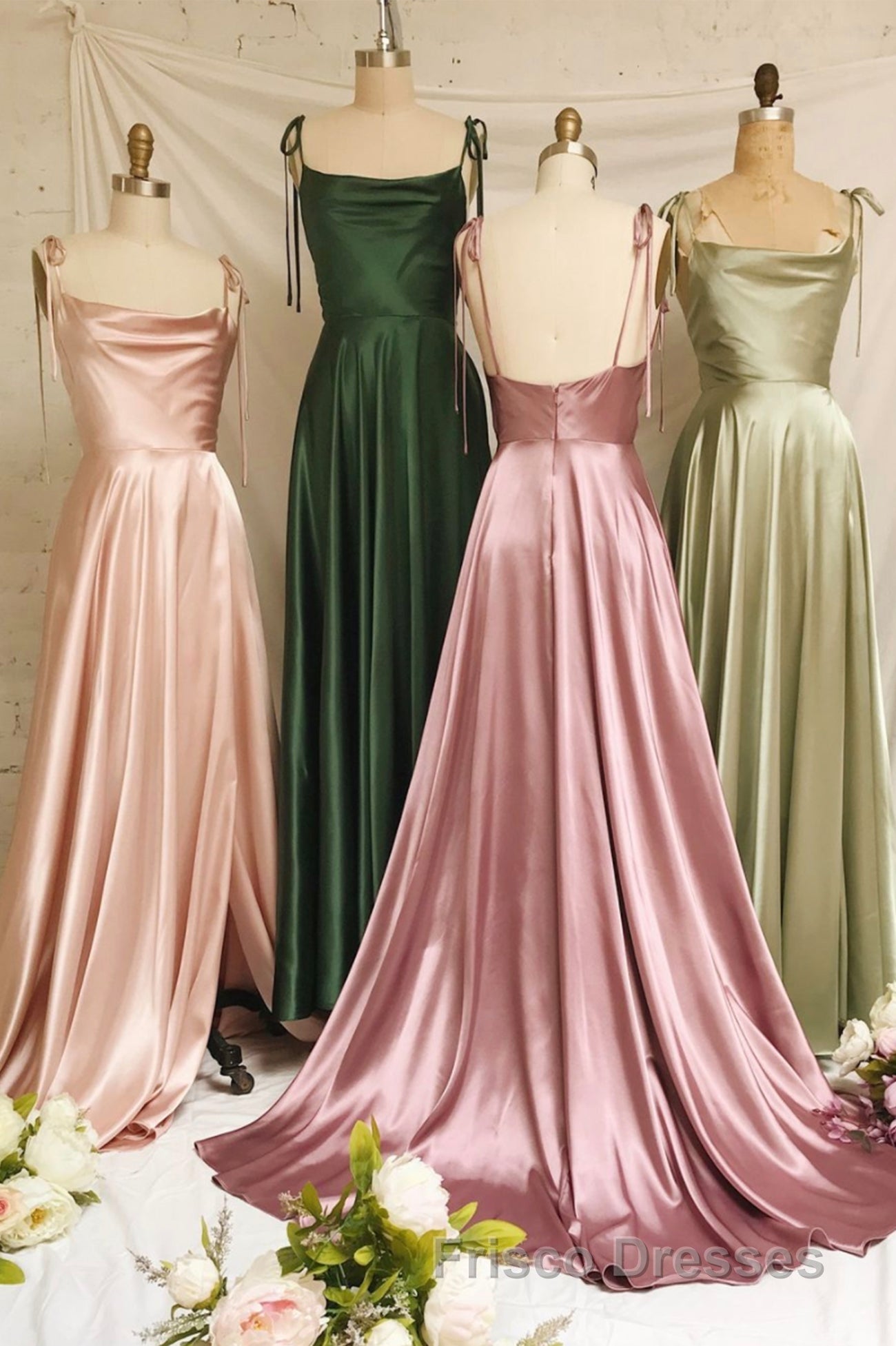 Simple Satin Long Formal Prom Dress, A-Line Evening Party Dress