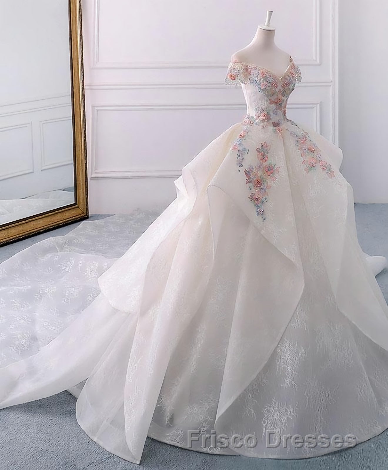White Sweetheart Off Shoulder Lace Long Formal Prom Dress, White Evening Dress