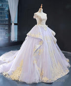 Purple Tulle Lace Long Formal Prom Gown Lace Tulle Long Evening Dress