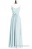 Mint Green Chiffon Twist Front A-Line Long Bridesmaid Dress