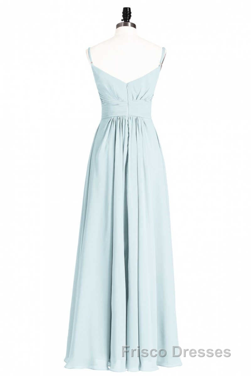 Mint Green Chiffon Twist Front A-Line Long Bridesmaid Dress Secondary image