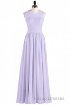 Lavender Chiffon Sweetheart Cutout Back A-Line Long Bridesmaid Dress