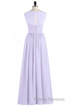Lavender Chiffon Sweetheart Cutout Back A-Line Long Bridesmaid Dress