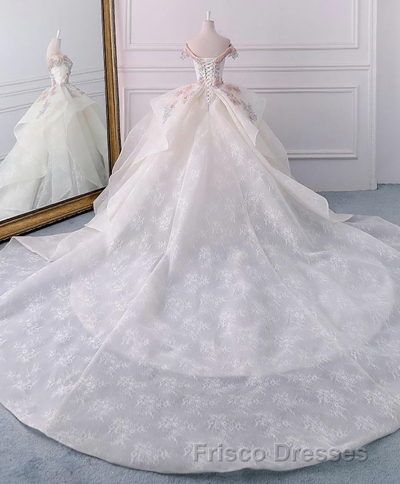 White Sweetheart Off Shoulder Lace Long Formal Prom Dress, White Evening Dress