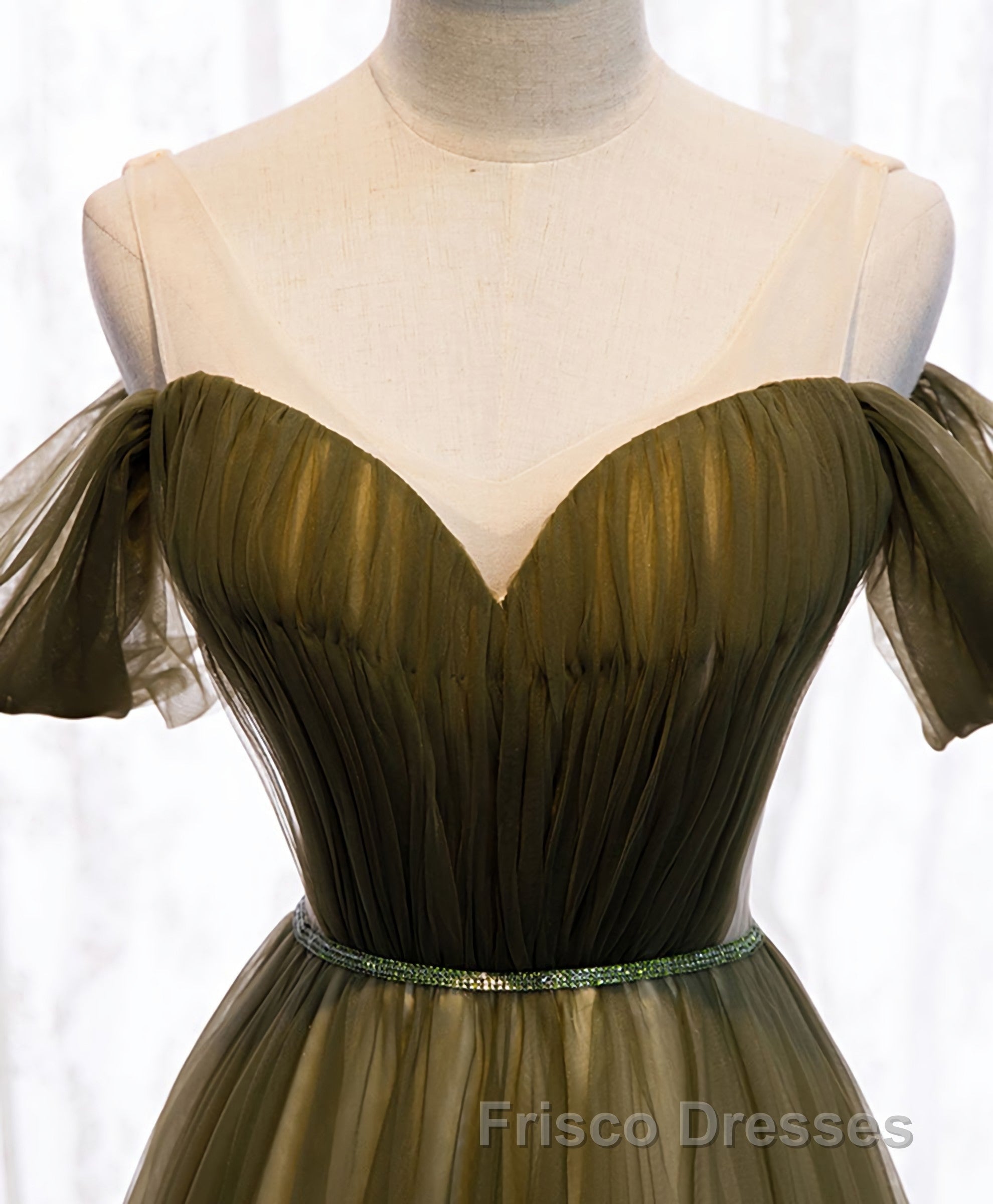 Simple Sweetheart Tulle Off Shoulder Long Formal Prom Dress, Tulle Formal Prom Dress