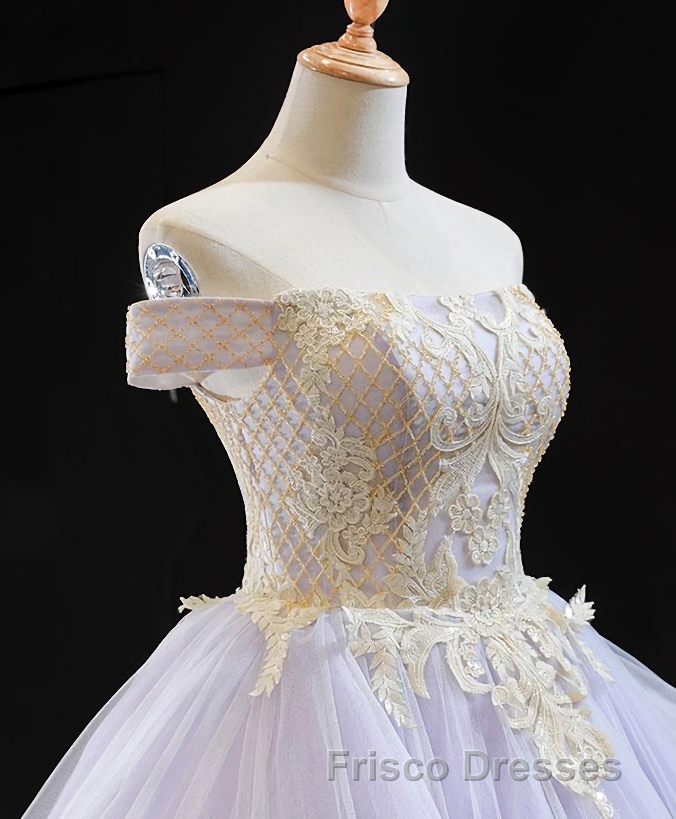 Purple Tulle Lace Long Formal Prom Gown Lace Tulle Long Evening Dress