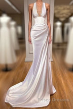 Halter V-Neck Mermaid Formal Prom Dress Elegant